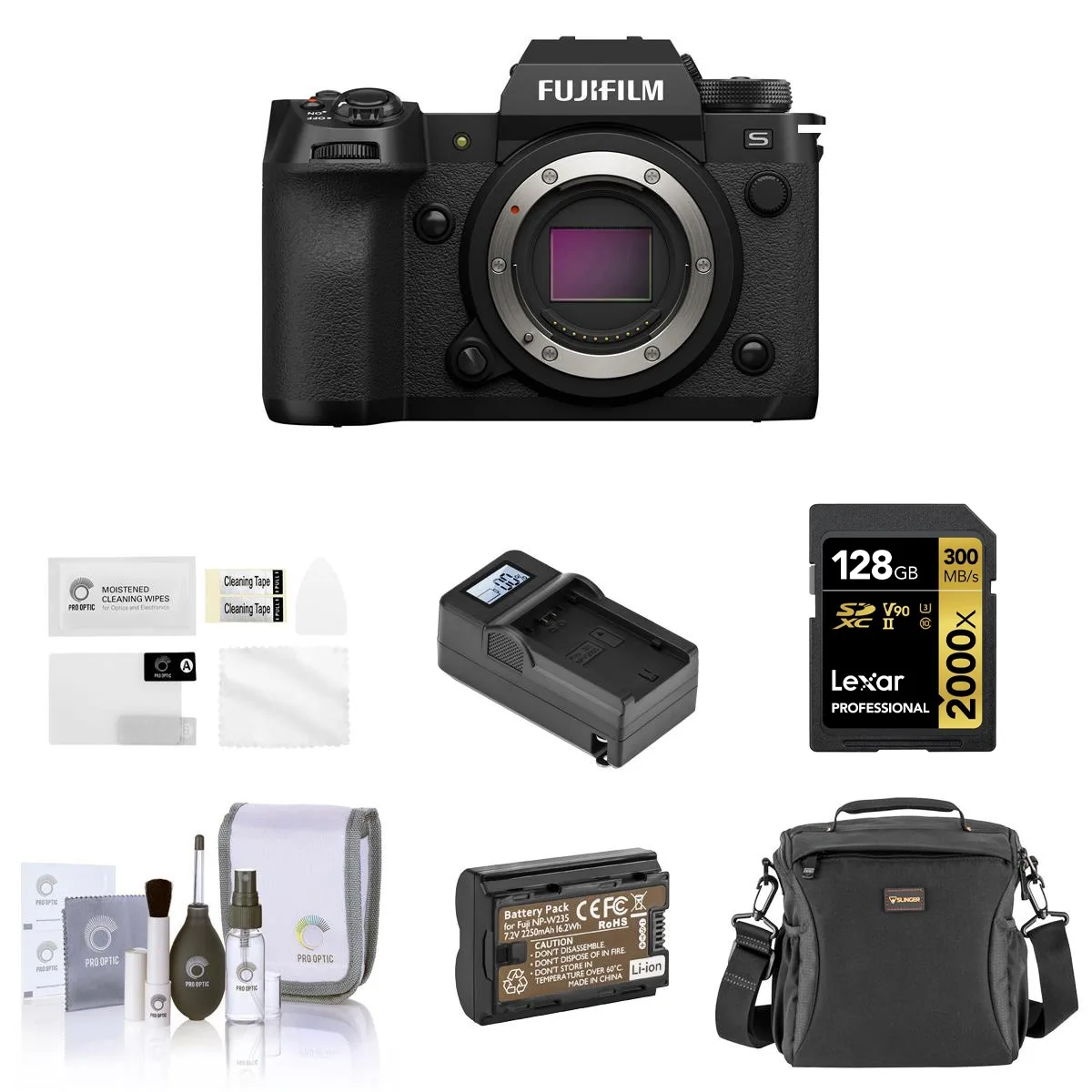 FUJIFILM FUJIFILM X-H2S Mirrorless Camera Body Black Bundle 128GB V90 SD — product photo