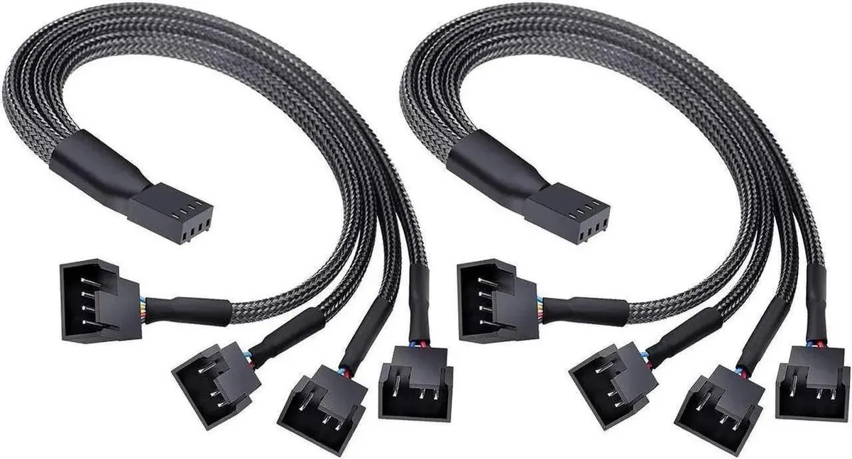 Vszerda Vszerda 4-Pin PWM Fan Splitter Cable 1 to 4 10 inch 2-Pack — product photo