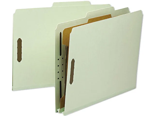 Smead Smead 13723 Letter Classification Folder 1 Divider 4 Fasteners 2in Expansion Gray-Green 10 Box — product photo