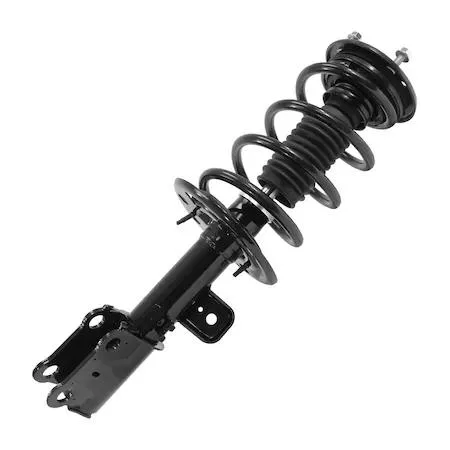 Unity 13091 front left complete strut assembly, silver metal coil spring and housing