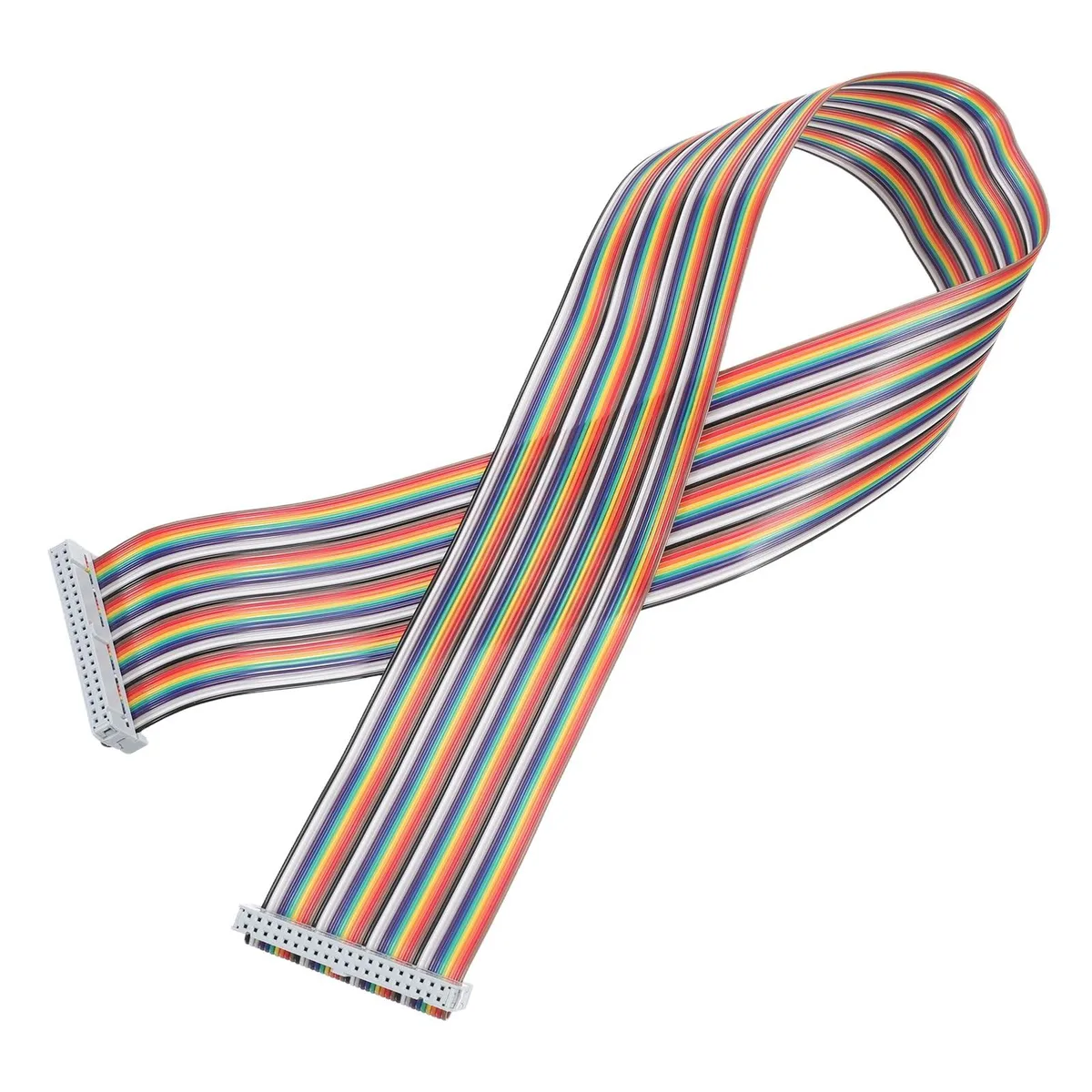  MECCANIXITY 40 Pin Flat Ribbon Cable 2.54mm Pitch 2 Ft Female-to-Female — product photo