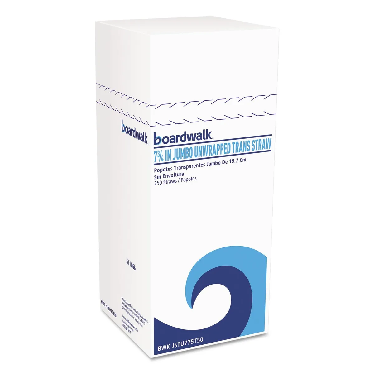 Boardwalk Boardwalk BWKJSTU775T50 Jumbo Straws 7 3/4" 250/Pack 50 Pack/Carton Home Health Care — product photo