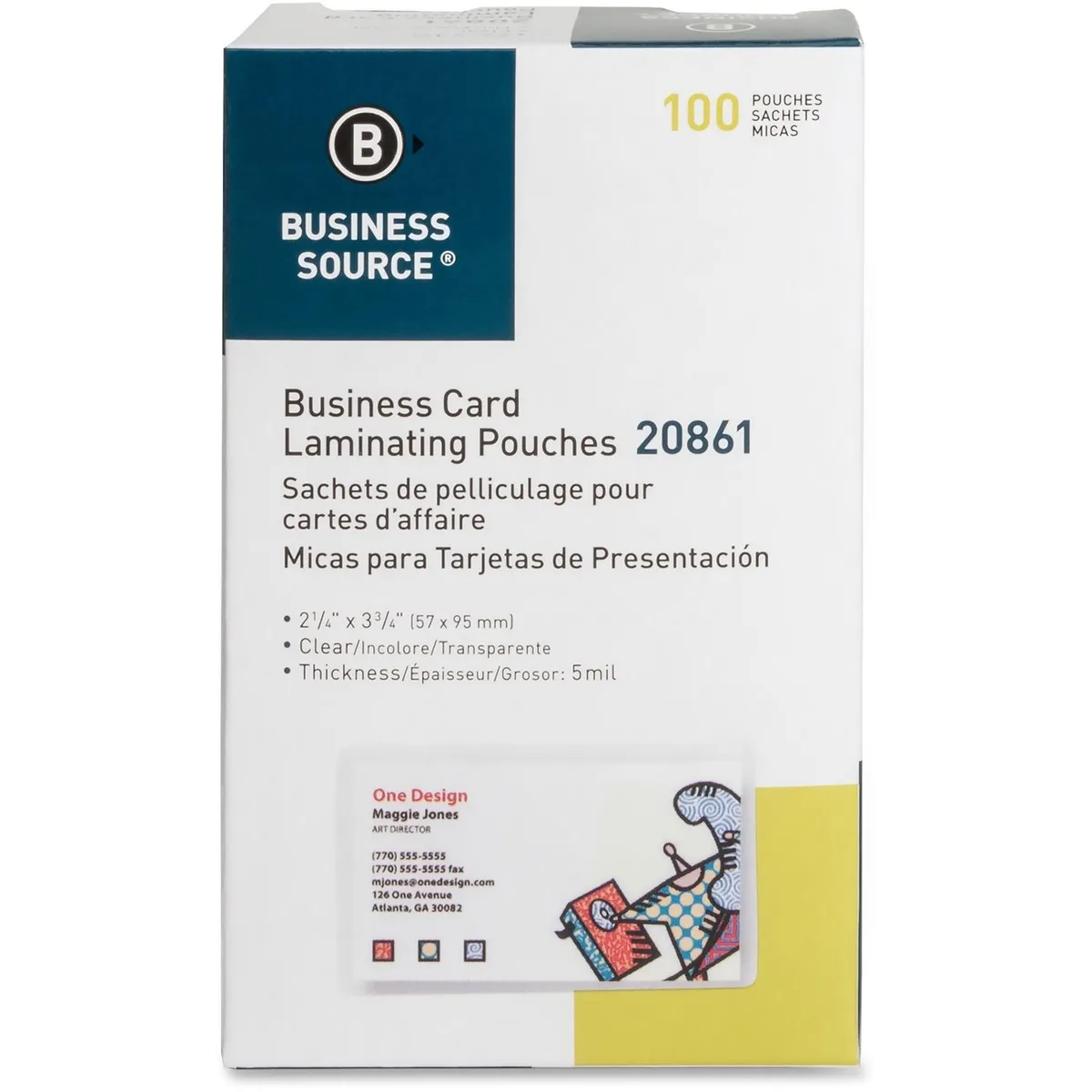 Business Source Business Source 20861 laminating pouches 5 mil 100/box — product photo