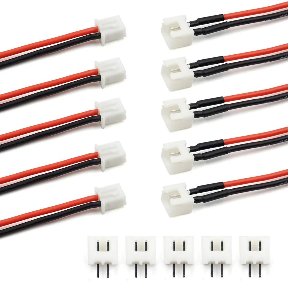  JST-XH 2.54mm 2 Pin Balance Plug Male Female Connector 10cm 22AWG Silicone Wire 5 Pairs — product photo