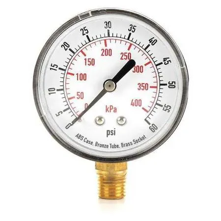 Value Brand Value Brand Commercial Pressure Gauge 0 to 60 psi 2 1/2 in Dial 1/4 in — product photo