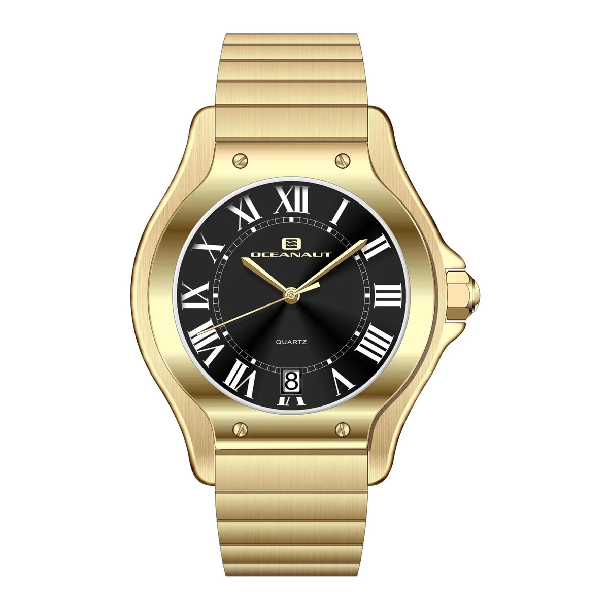 OCEANAUT Rayonner black dial stainless steel watch on matching bracelet