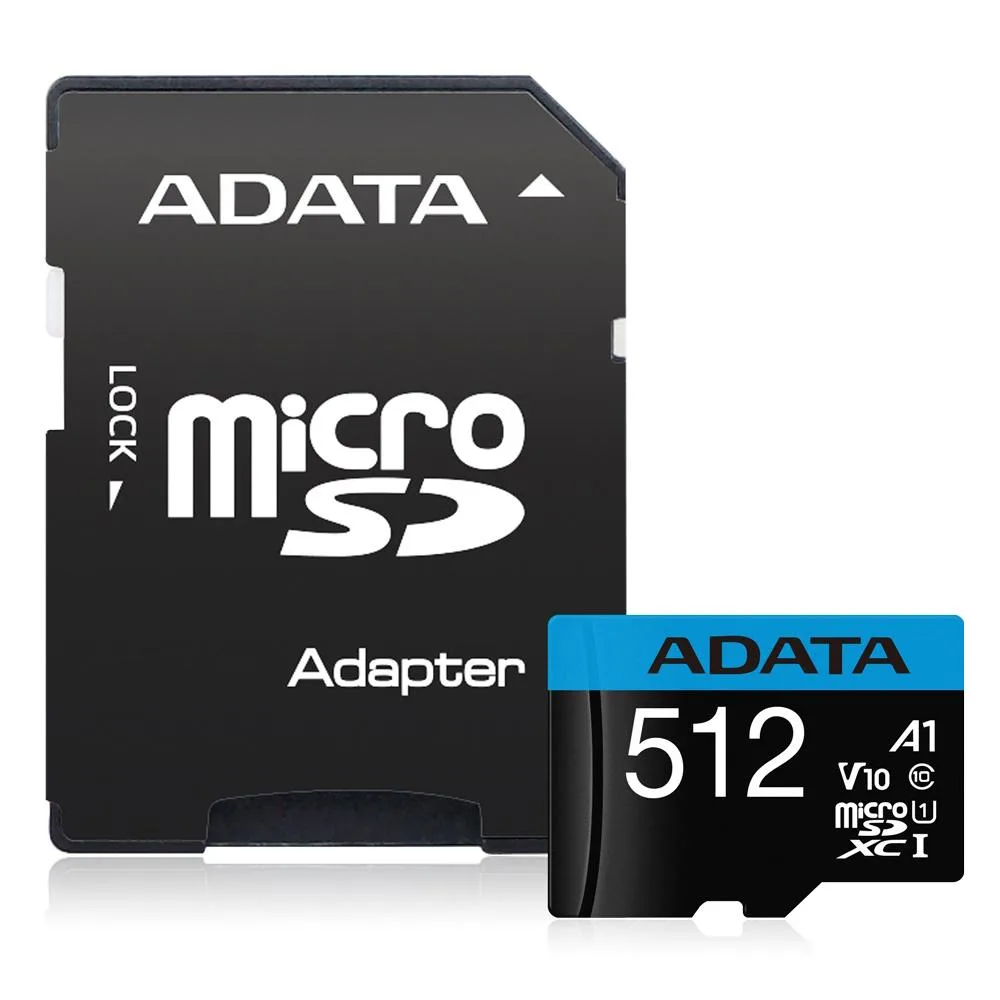 ADATA ADATA Premier 512GB microSDXC UHS-I Class 10 V10 A1 memory card — product photo