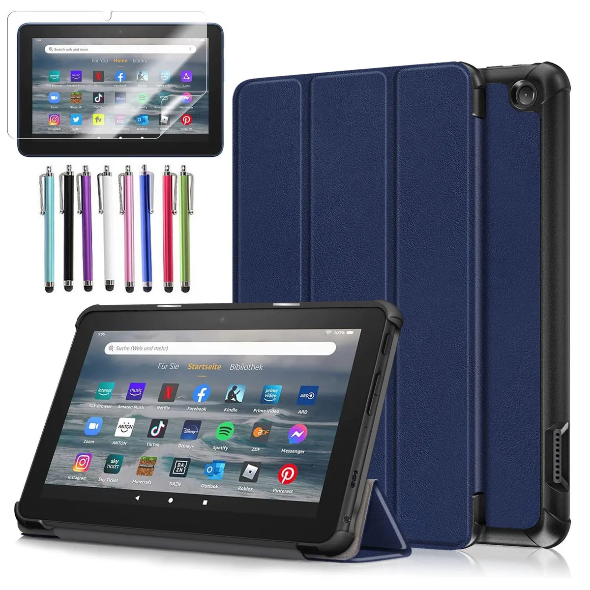 anicestore anicestore Protection Case Navy Blue for Amazon Fire 7 12th Gen 2022 — product photo