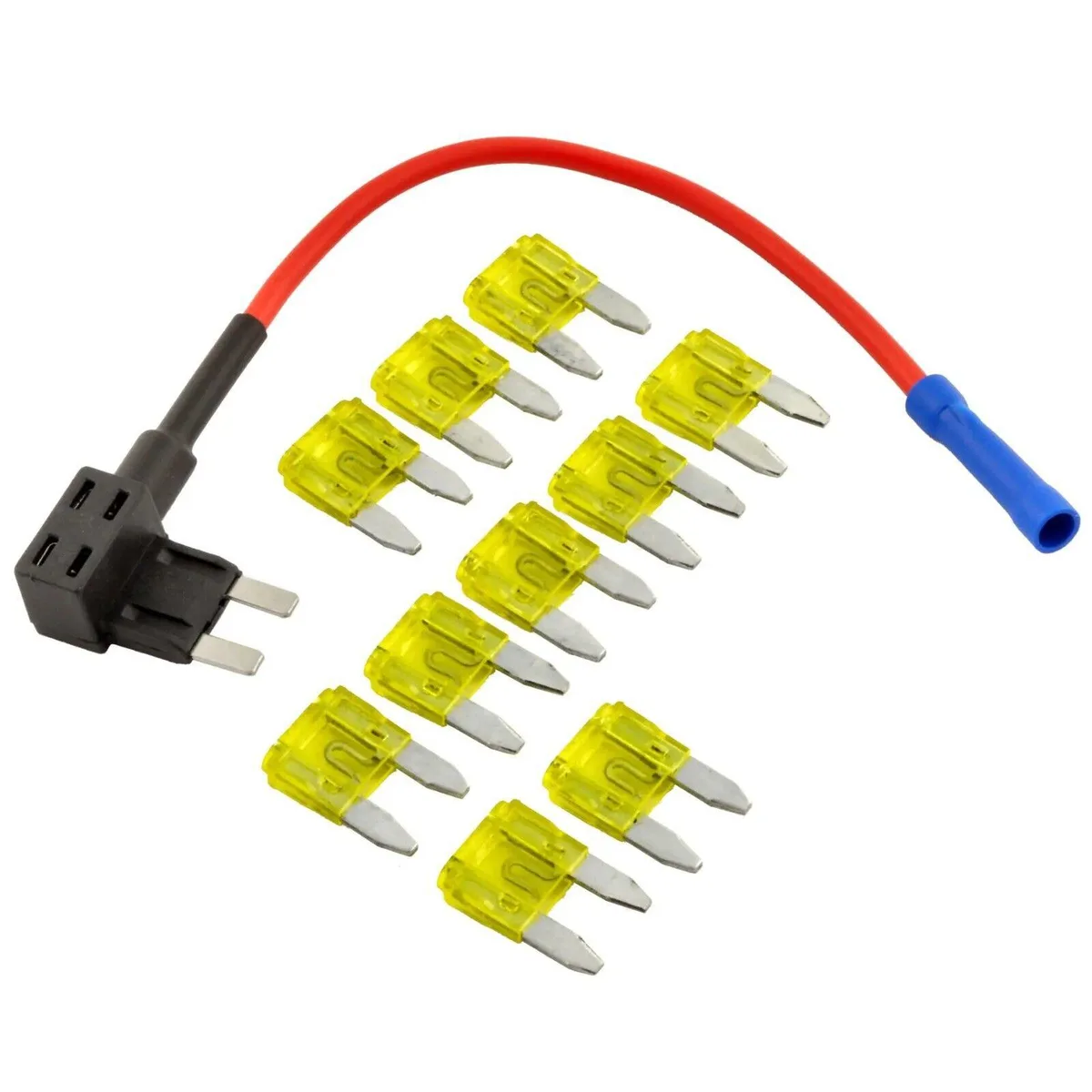 The Wires Zone The Wires Zone ATM Mini Blade Fuses 20A 10 Pack with Holder — product photo