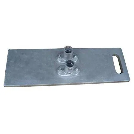 Gray zinc-coated steel guardrail base 30 in long 1.66 in OD pipe