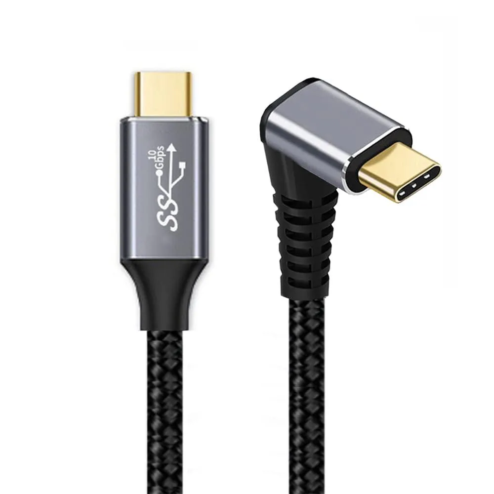 Fervit Fervit USB-C 90° Angled Male to Male 3.1 10Gbps 100W 100cm Cable — product photo