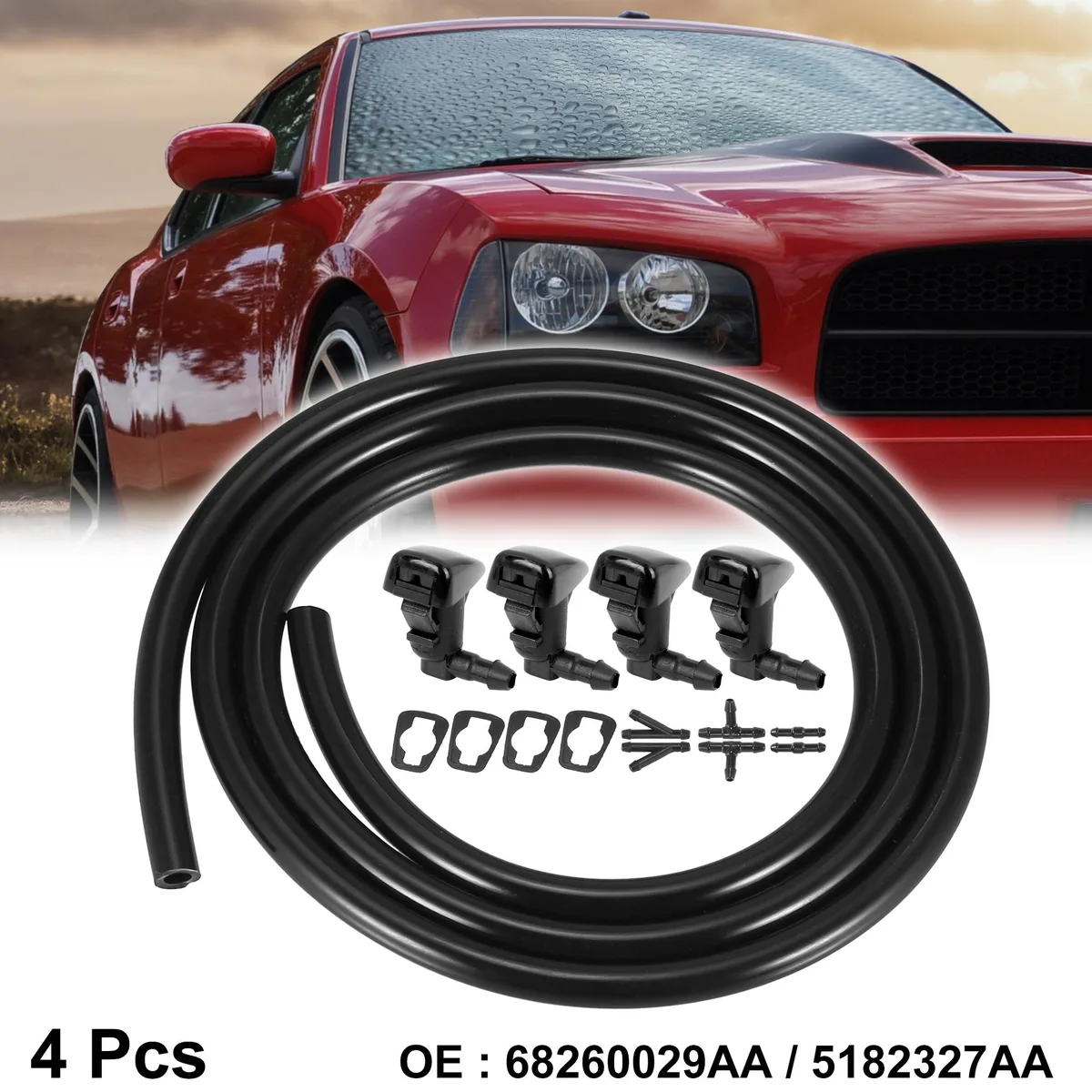 Unique-Bargains Unique-Bargains Windshield Washer Nozzle Kit 4pcs with Hose and Connectors — product photo