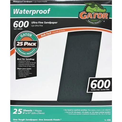 Ali Indistries Inc Ali Indistries Inc 4238 600B Wet/Dry Sandpaper 25 Sheets 9x11in — product photo