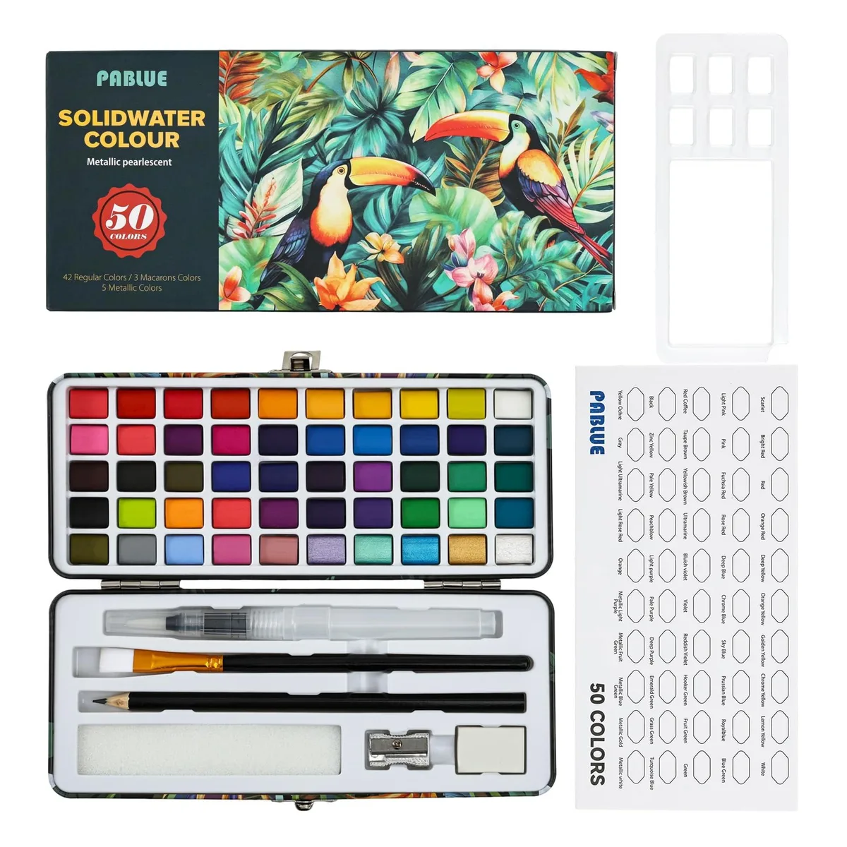 PABLUE Watercolor Paint Set 50 Colors craft painting — product photo