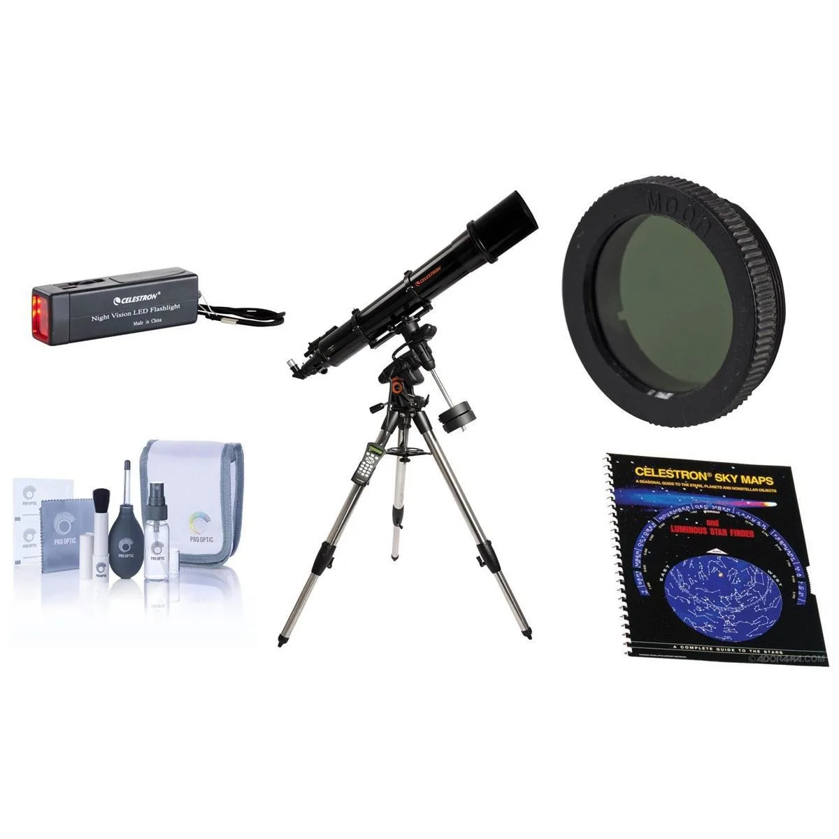 Celestron Advanced VX 6 inch refractor telescope on German equatorial mount with stainless steel tripod and accessory kit