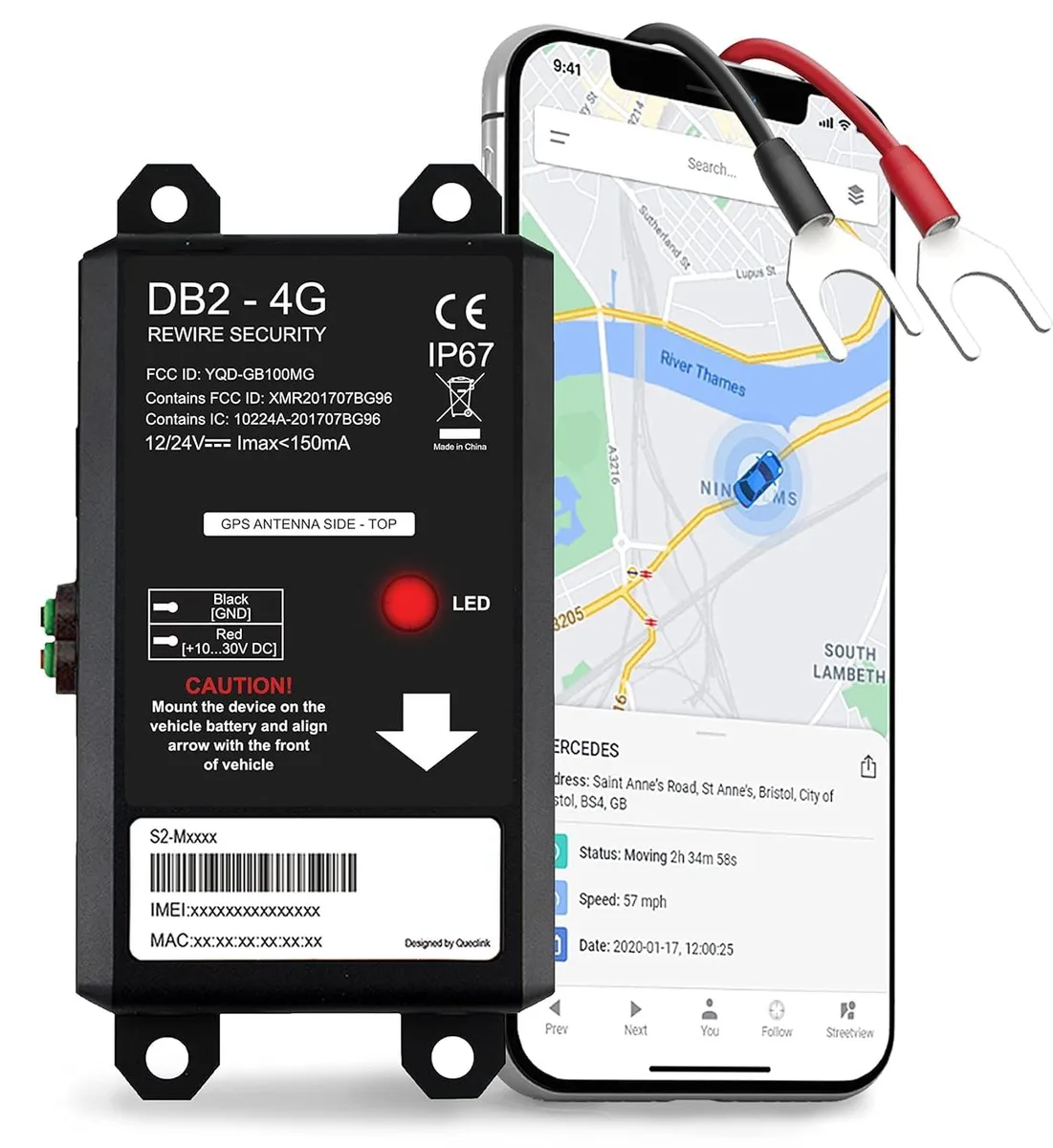  REWIRE SECURITY DB2-4G GPS Navigation 4G 12-month history 165 dBm — product photo
