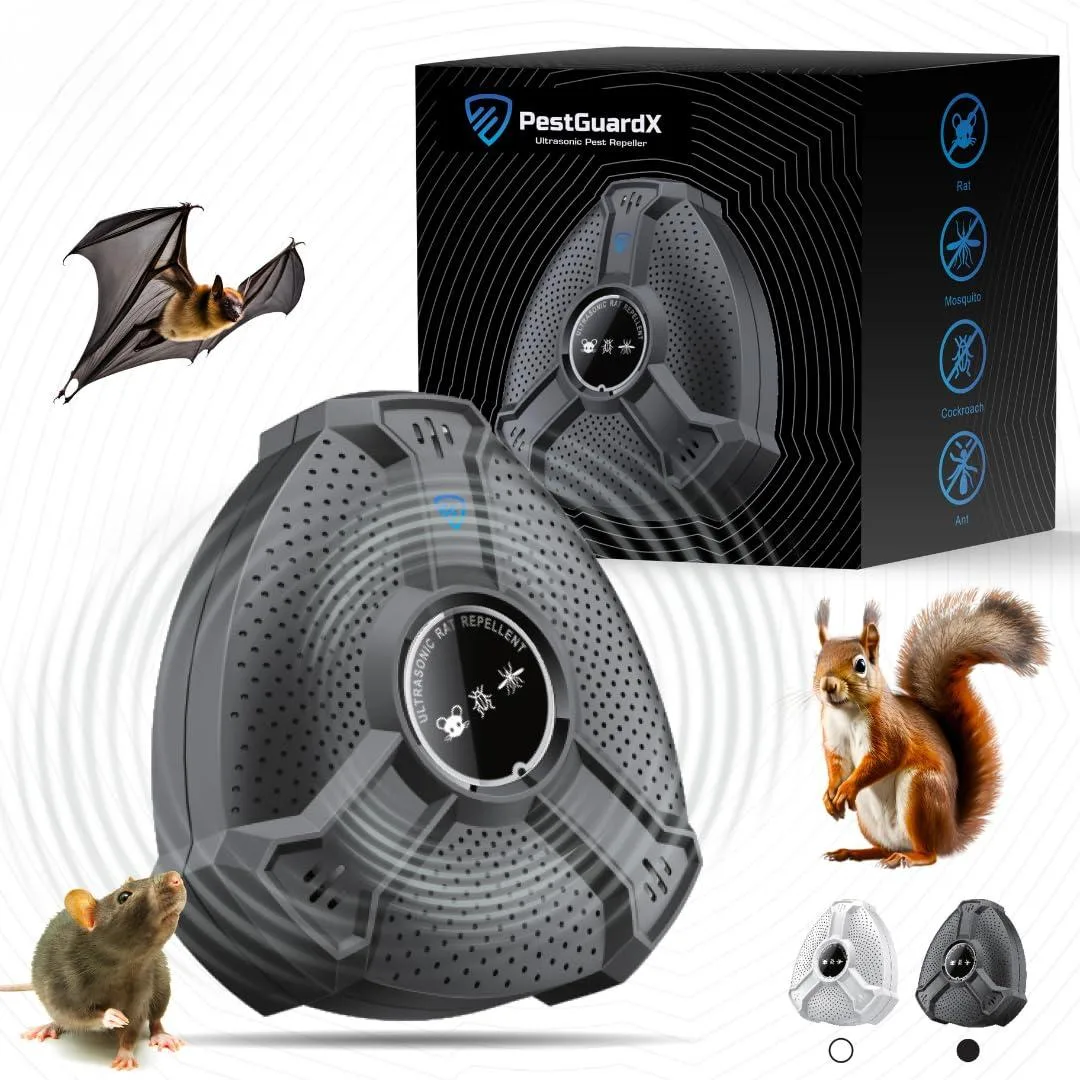 Black compact plug-in pest repeller unit