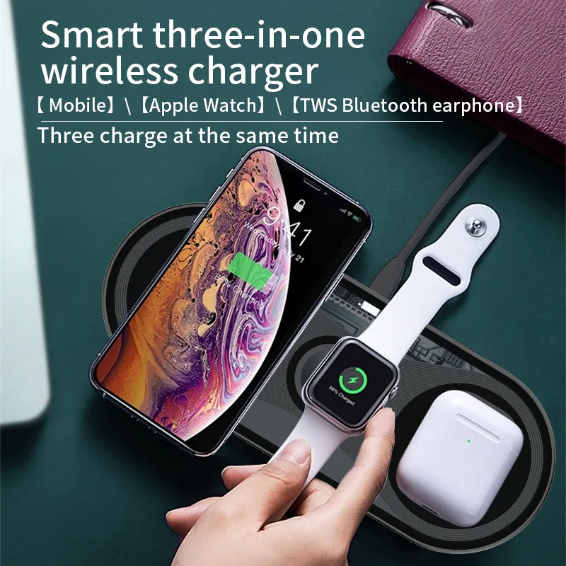 siroka siroka 3-in-1 Wireless Charger Black 15W 2.5W 3W — product photo