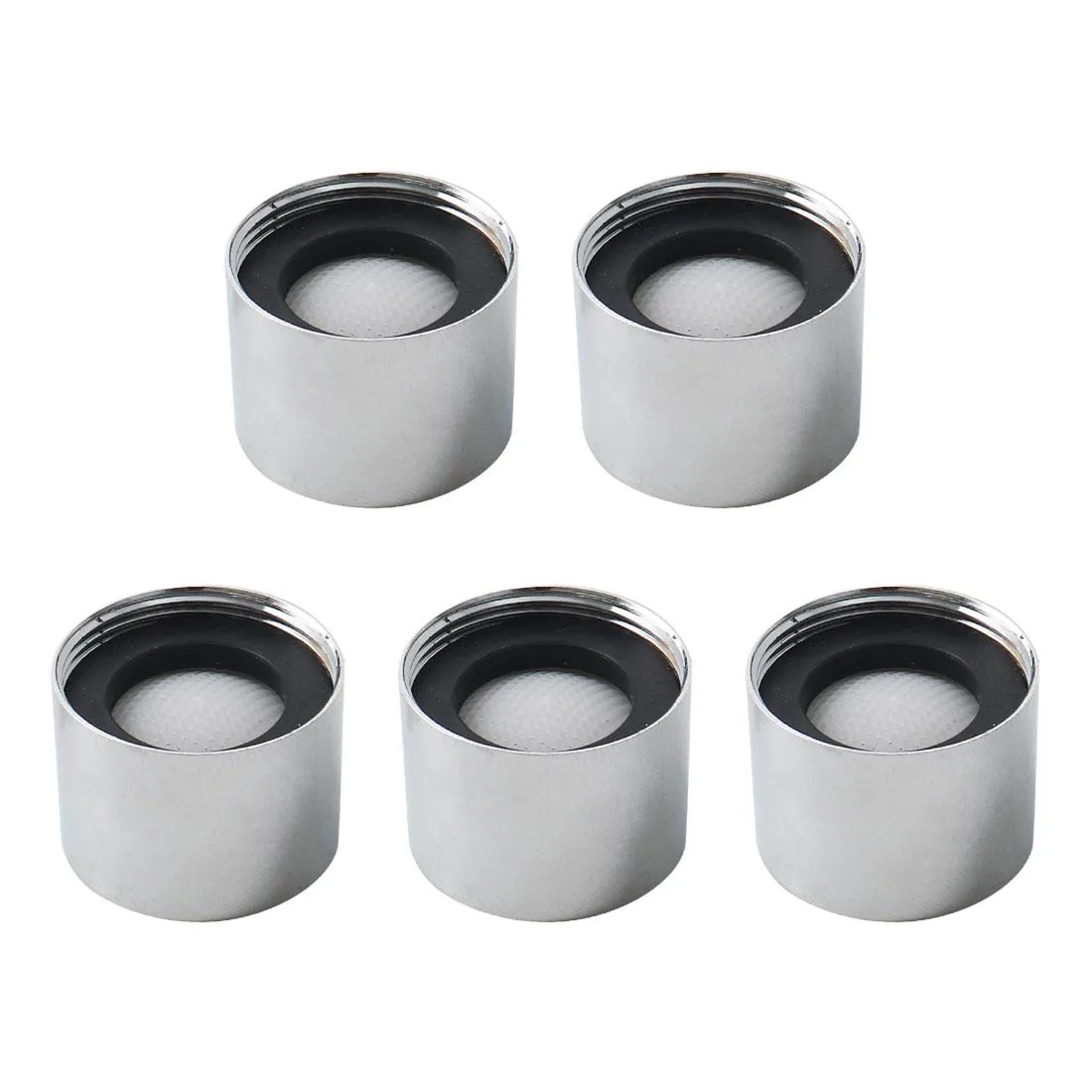 Five brass M18 faucet aerators with stainless steel filters