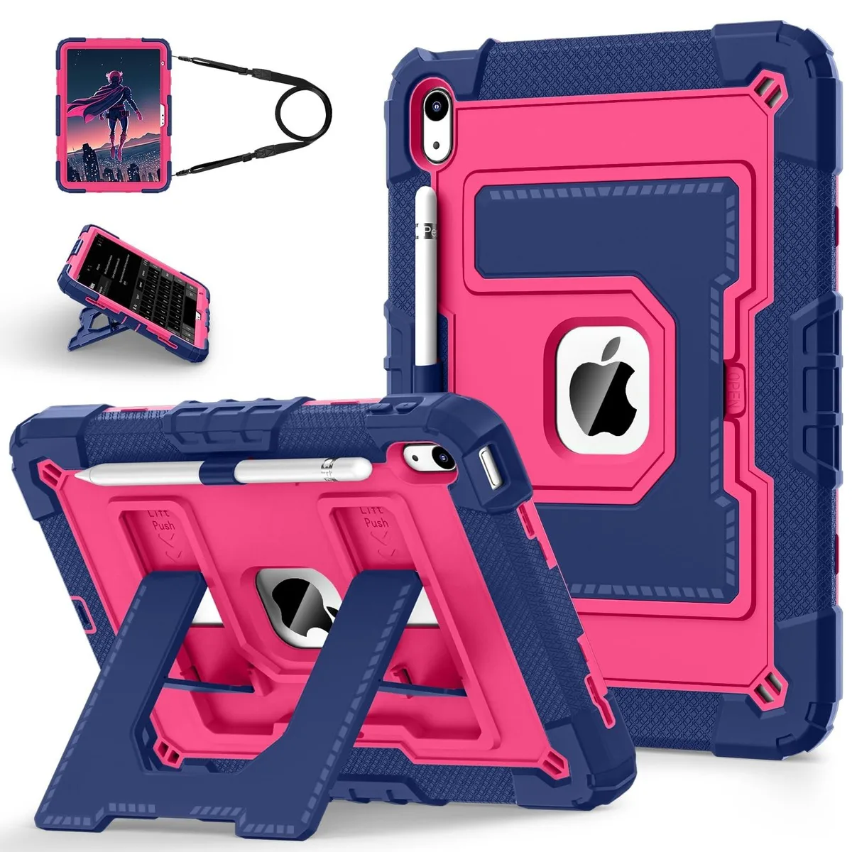 Adafruit Adafruit 2 in 1 accessory for iPad 11th 11 inch 2025 and 10th 10.9 inch 2022 Navy Pink — product photo