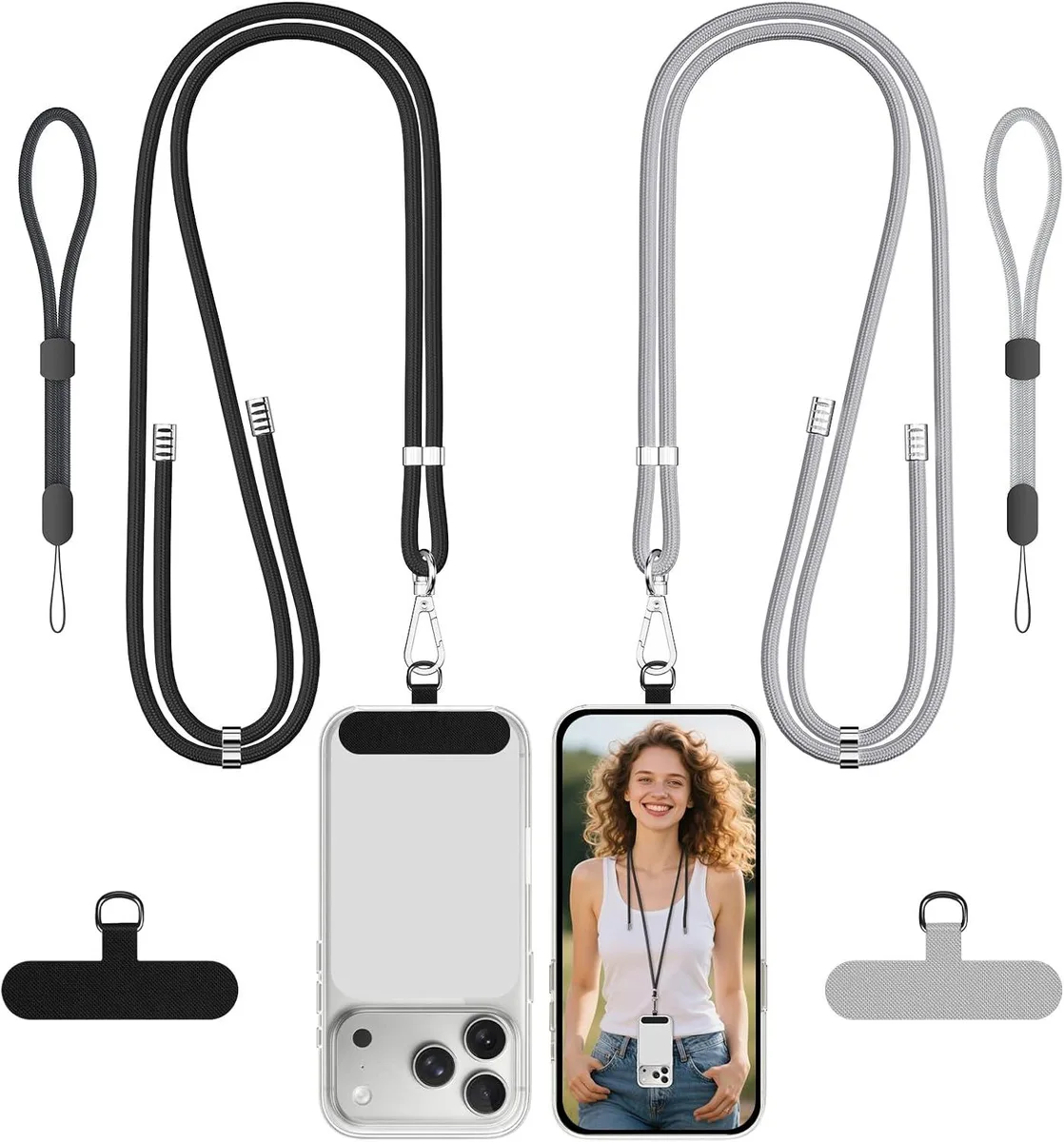 MCHOSE MCHOSE Phone Lanyard 2 Pack Black Grey — product photo
