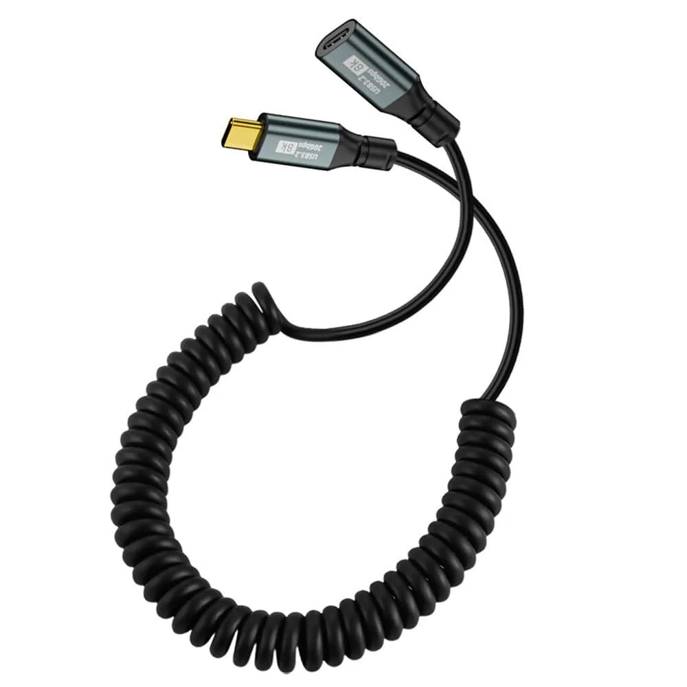 LORDWORLD LORDWORLD USB4 Coiled Extension Cable 20Gbps 100W 8K 180cm — product photo