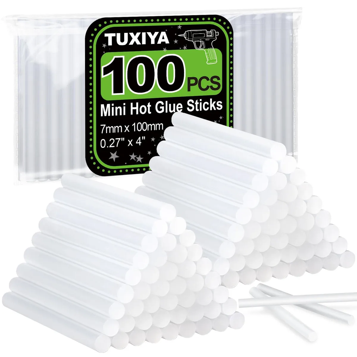  TUXIYA TU-Hot Glue Sticks100P 100 Pack Mini 0.27"×4 — product photo