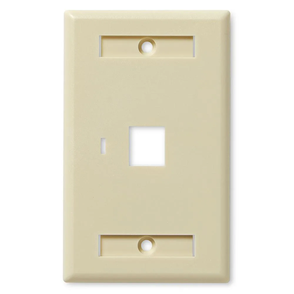 NavePoint NavePoint Keystone Wall Plate 1-Port Low Profile Single Gang Ivory 10-Pack — product photo