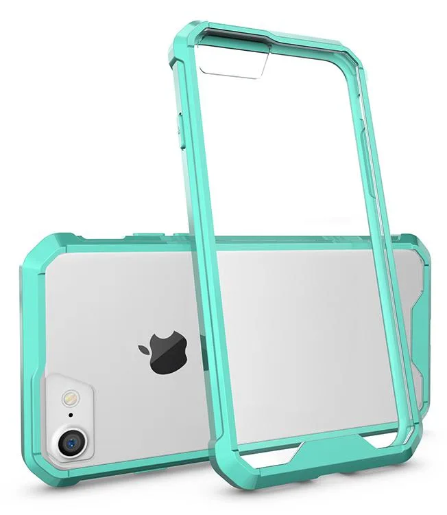 Nakedcellphone Nakedcellphone Transparent Air-Hybrid Case Mint Clear iPhone SE 2022 2020 8 7 — product photo