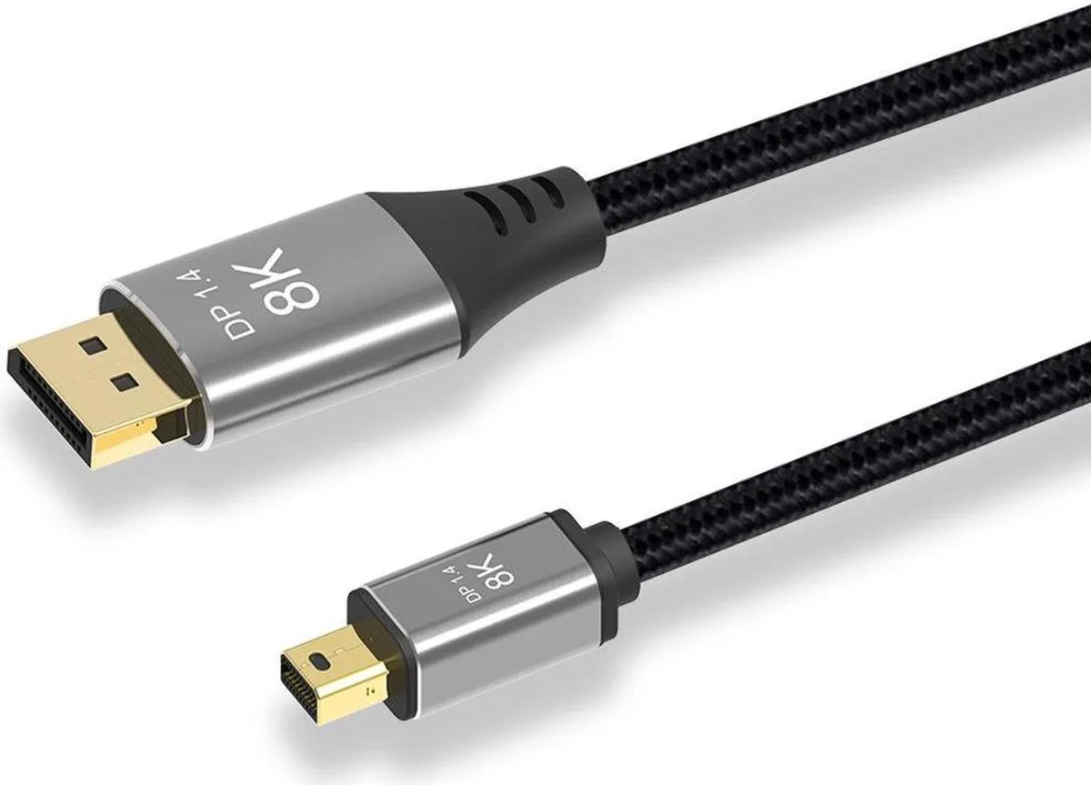 Black Mini DisplayPort to DisplayPort cable, 10 ft, male connectors both ends