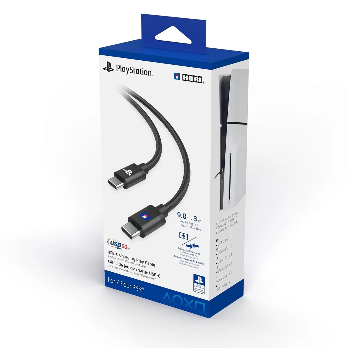 Kootion Kootion USB-C Charging Play Cable for DualSense Wireless Controller 9.8 ft 60W — product photo