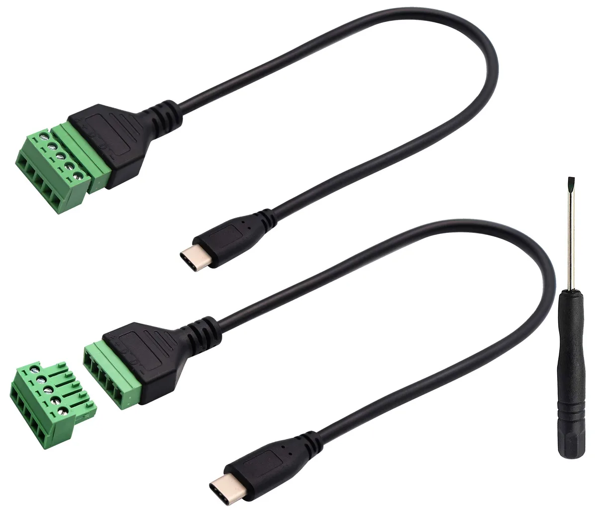 Vszerda Vszerda USB-C 2.0 male to 5-pin screw terminal cable 30 cm 2-pack — product photo