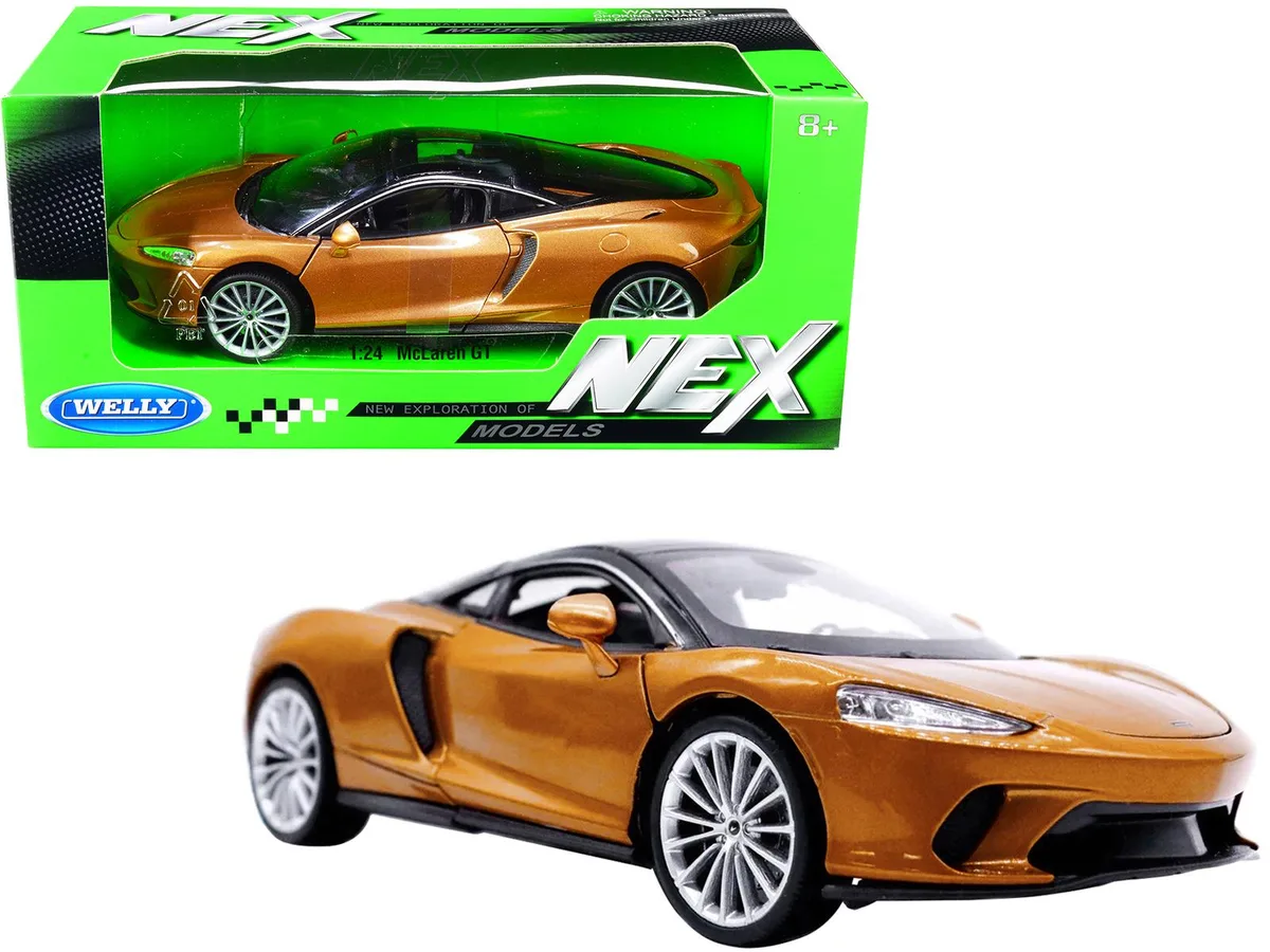 Welly Diecast Welly Diecast McLaren GT Gold Metallic Black Top NEX Models 1/24 Hobby Collectible — product photo