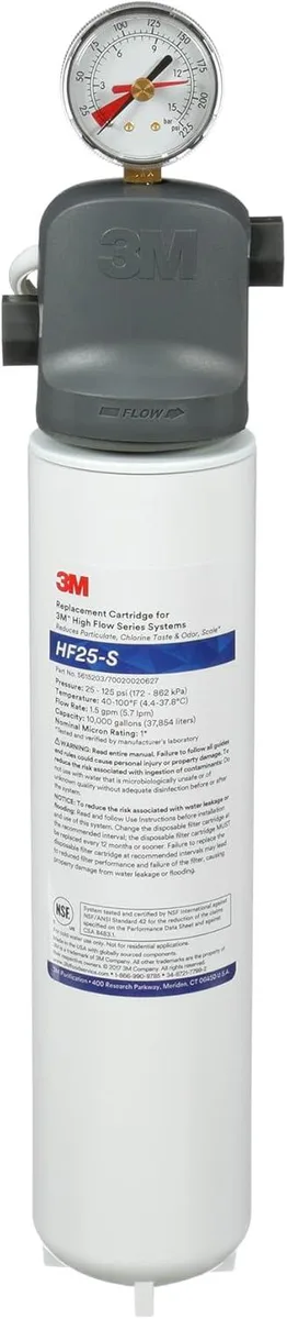 3M ICE125-S water filtration system, cartridge housing with valve-in-head design