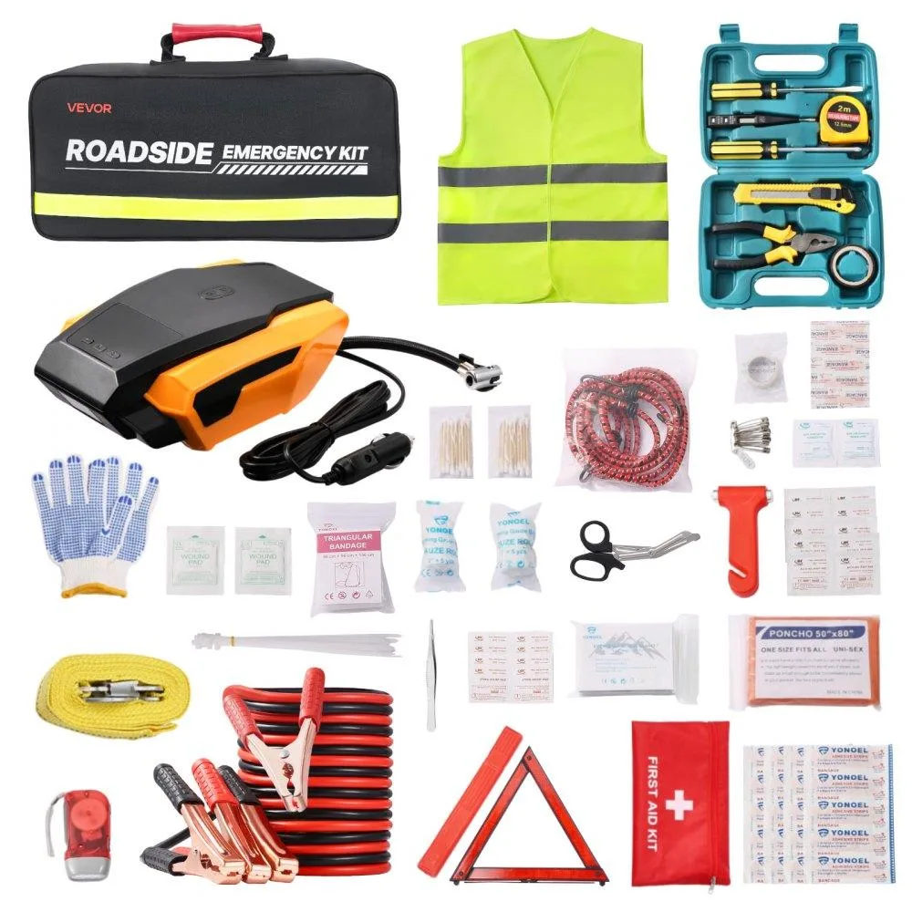 VEVOR VEVOR Car Emergency Kit 32-Piece 2-in-1 First Aid Jumper Cables — product photo
