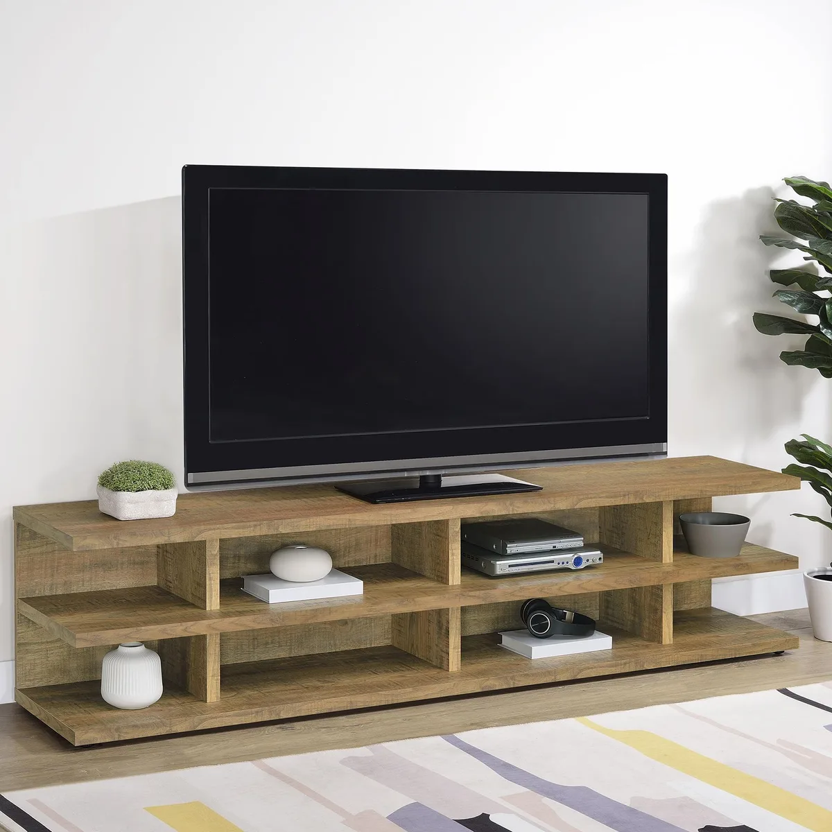 tuphen tuphen 78-inch 2-tier TV Stand Mango finish — product photo