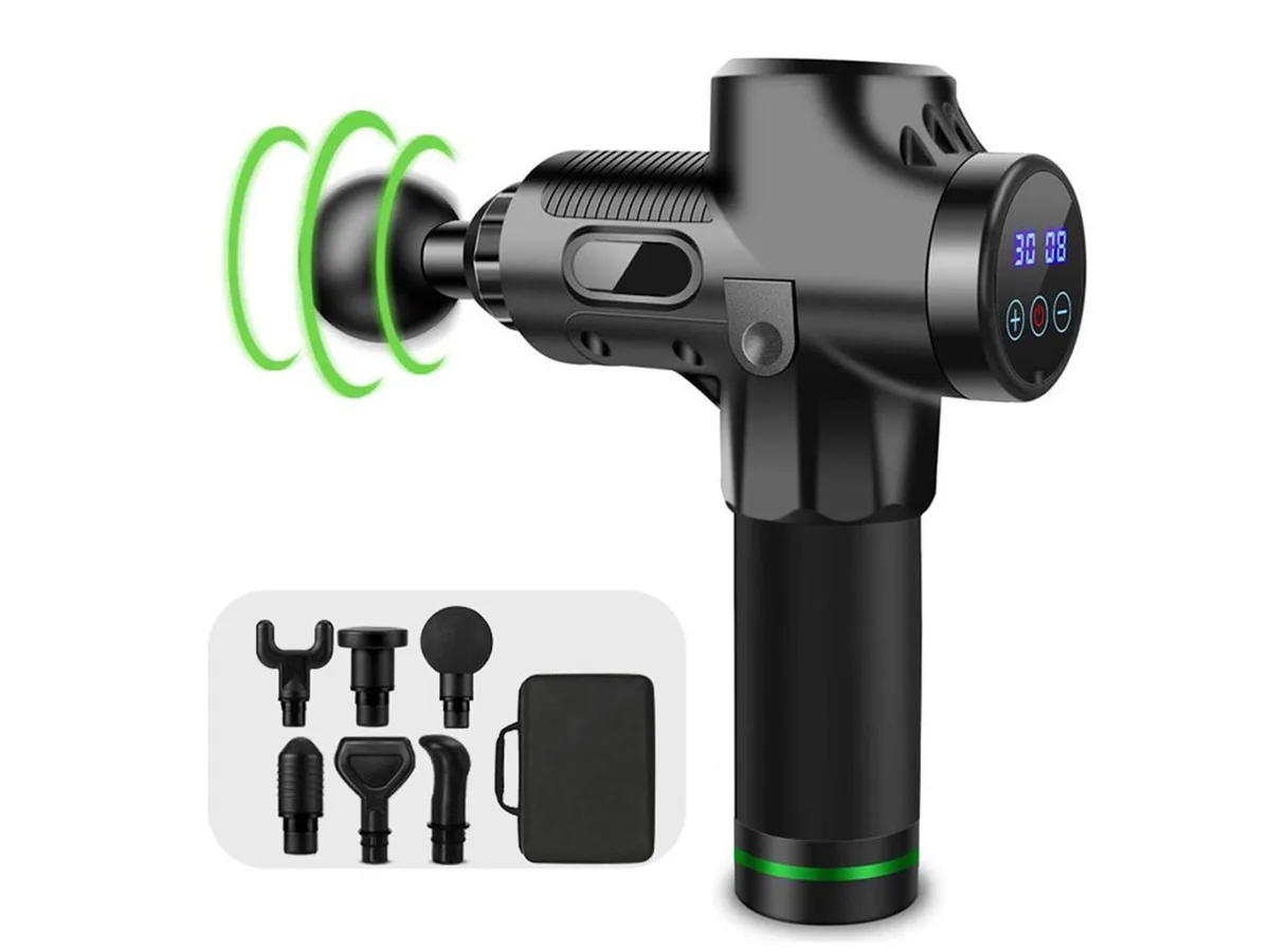 KEHIPI KEHIPI Massage Gun Black 30 Speed 4800 RPM 6 Heads — product photo