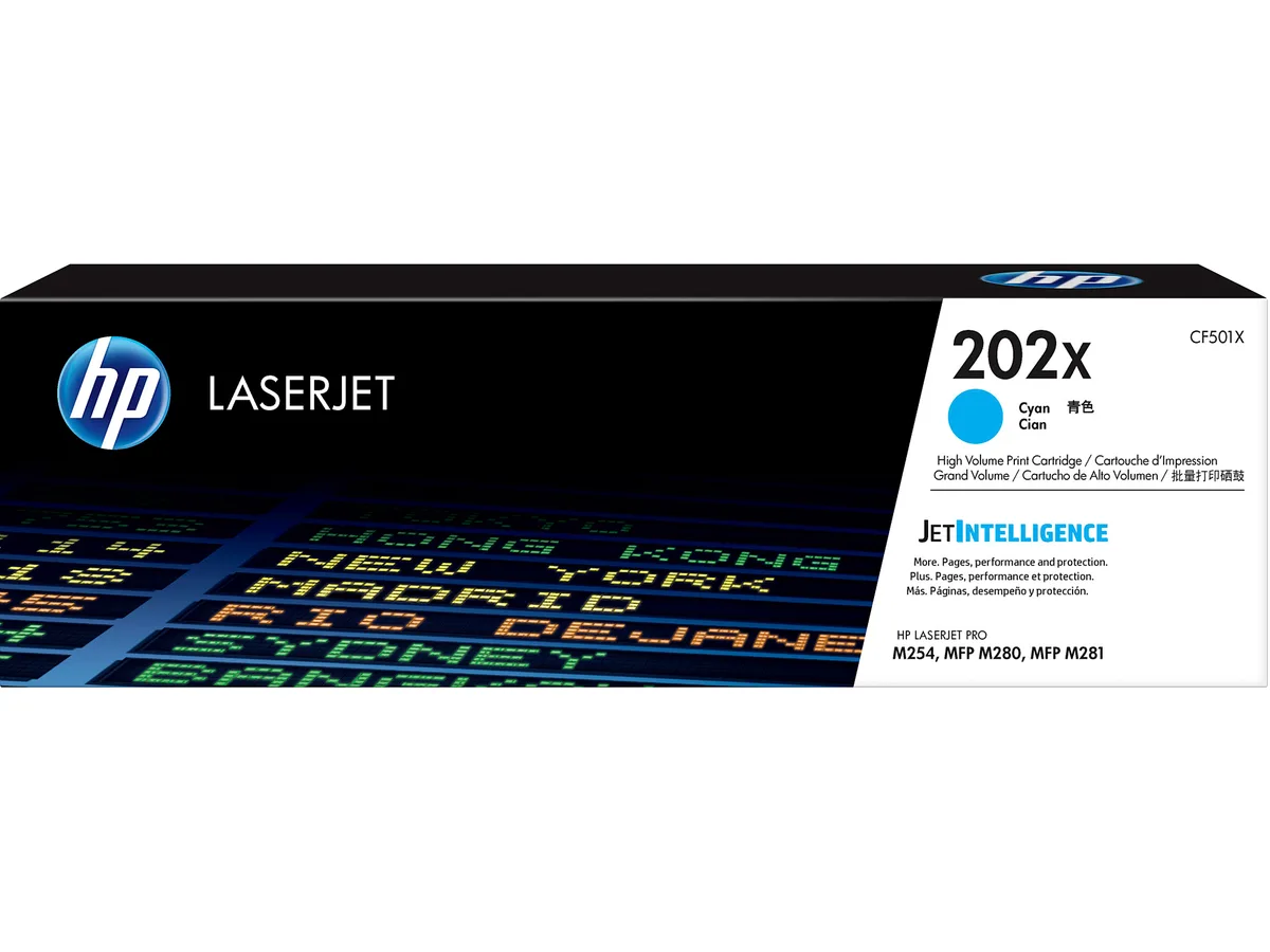 HP HP CF501X 202X High Yield Cyan Toner Cartridge 2500 Pages — product photo