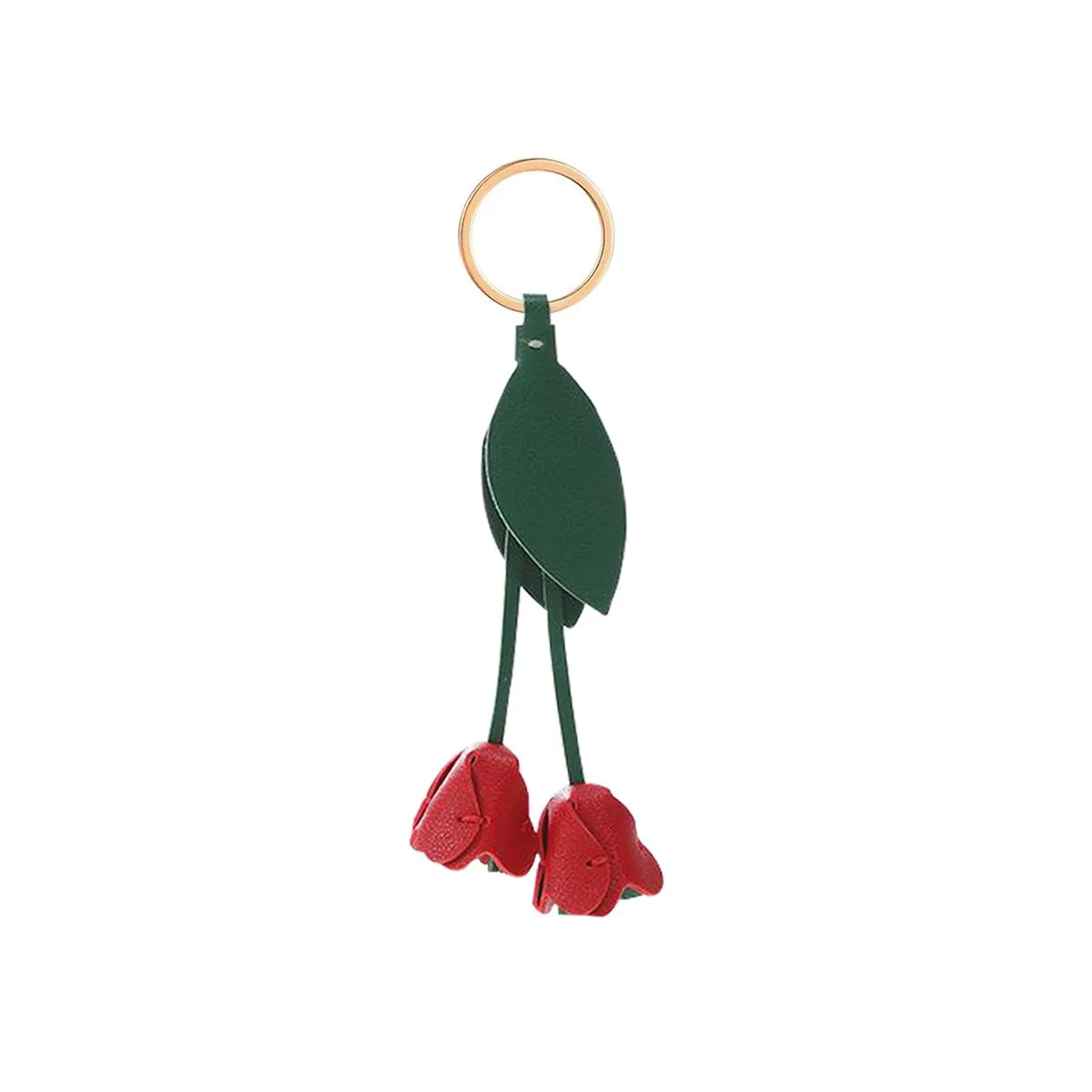  Viator Gear YH 158 PU Leather Leaf Flower Keychain Red — product photo