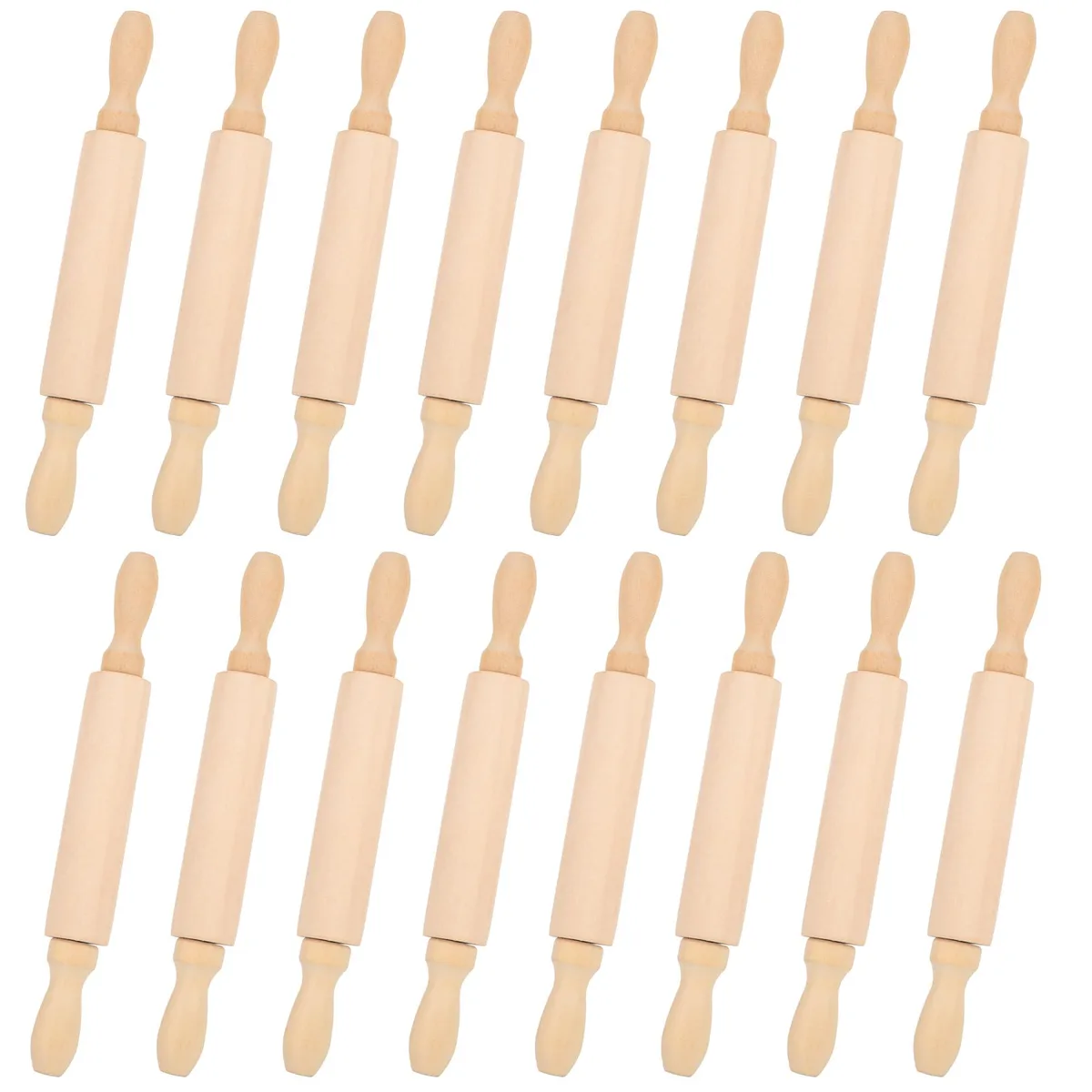  Flahard Flahard-J048 16 Pcs 8 Inch Mini Wooden Rolling Pins general craft — product photo