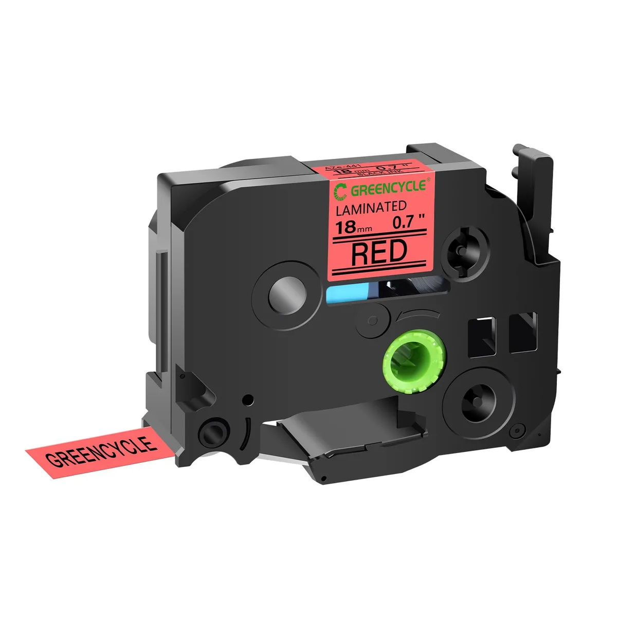 GREENCYCLE GREENCYCLE TZe-441 18mm 0.7" Laminated Black on Red Label Tape — product photo