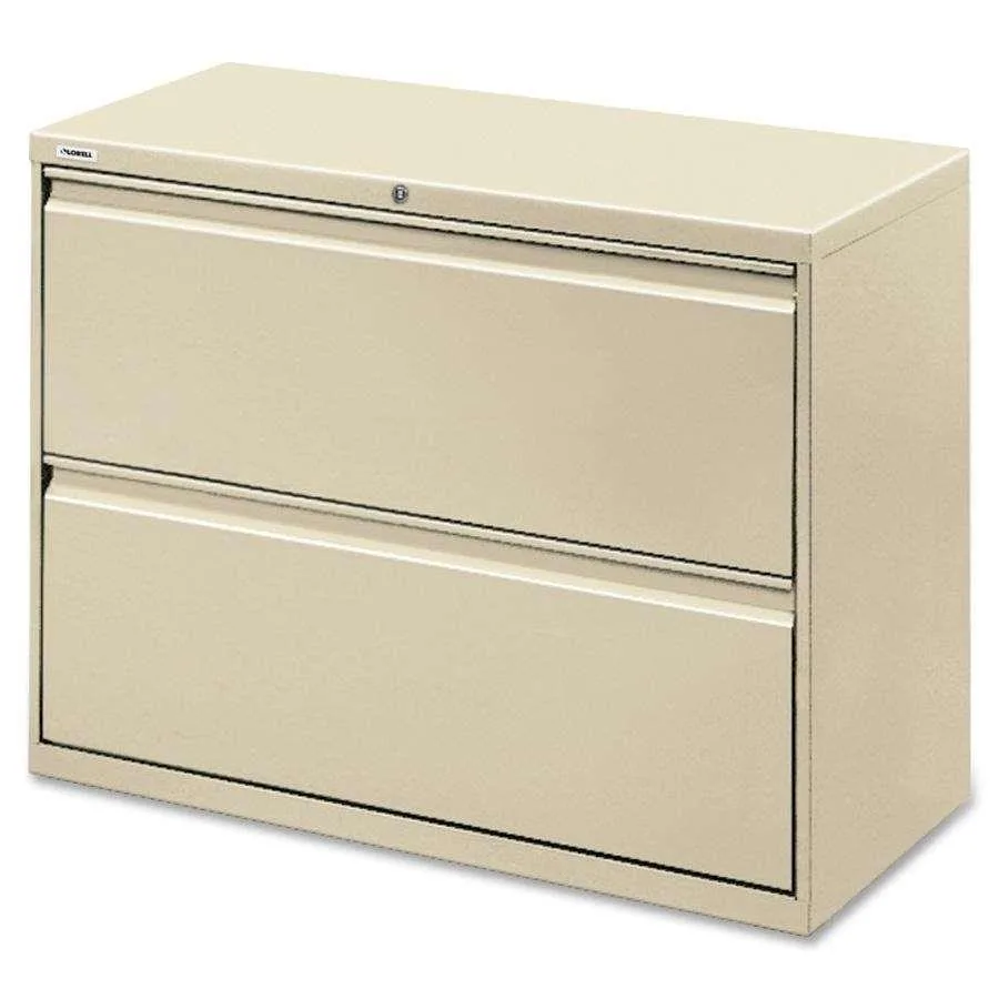 Lorell 36 inch two drawer lateral file in putty finish