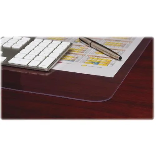 Clear rectangular vinyl desk pad 24 by 19 inches non-glare smooth surface