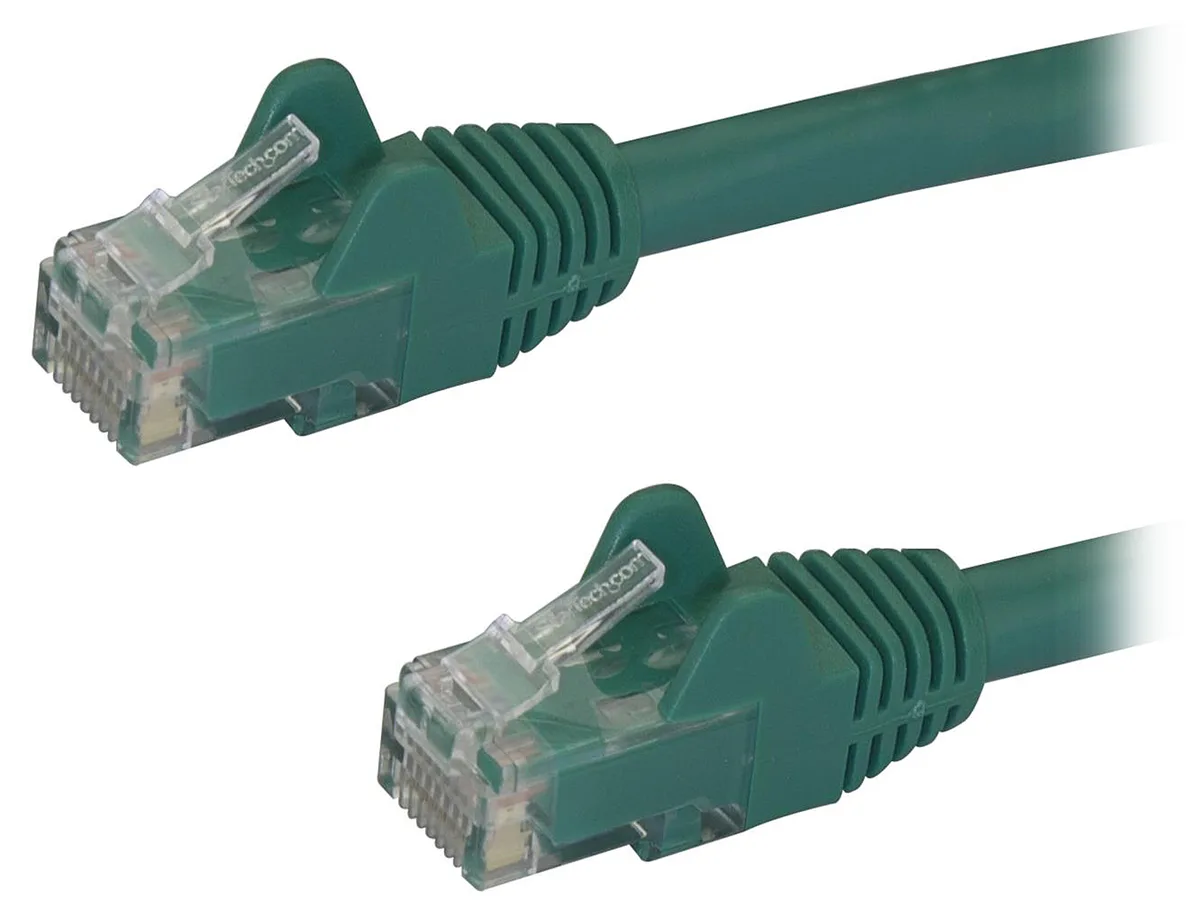 Green Cat6 patch cable 4 ft snagless RJ45 connectors PVC jacket