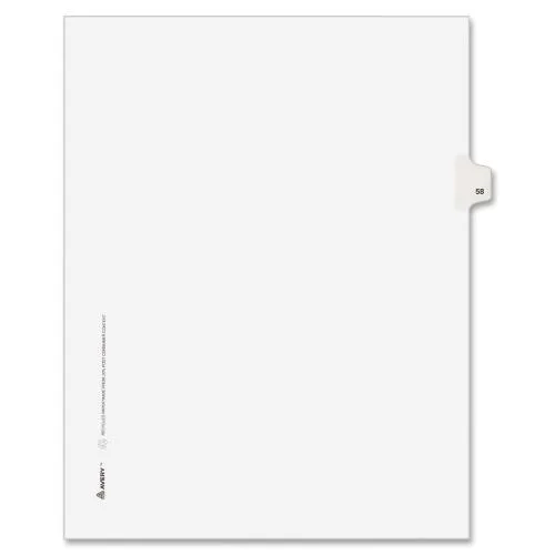 Avery Avery 1058 Tab Dividers 58 White 25/Pack — product photo