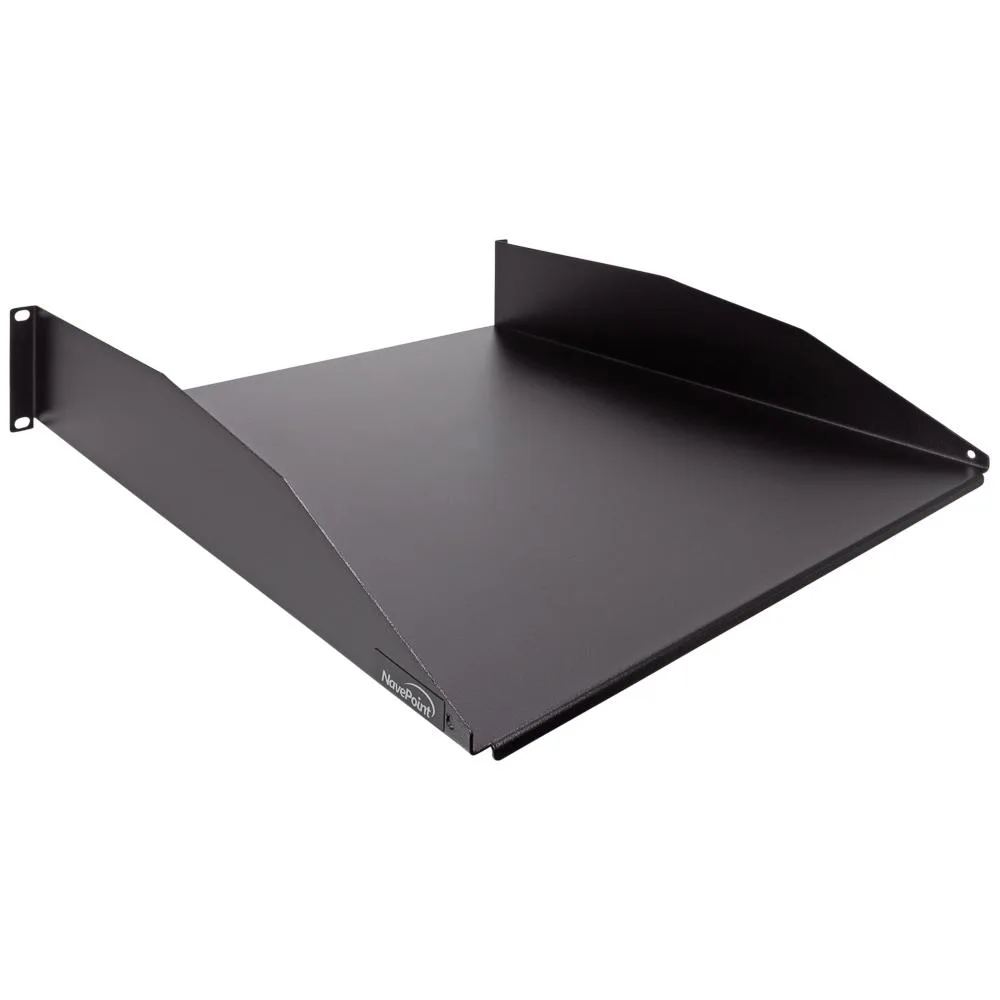 NavePoint NavePoint 2U Cantilever Fixed Shelf 18in Deep Black 50lb Capacity — product photo