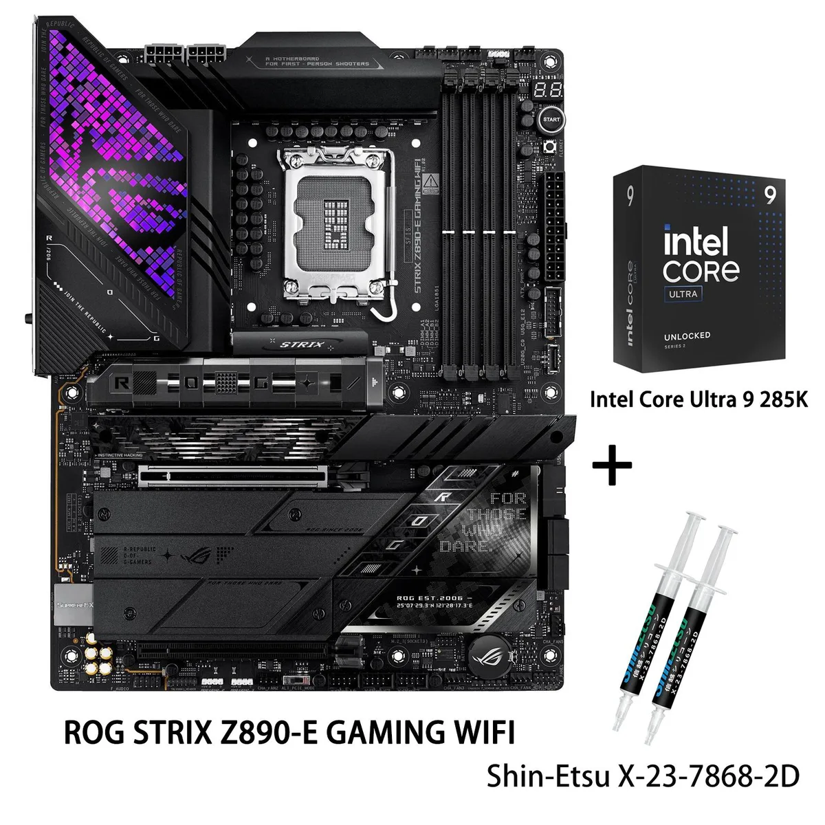 ASUS ASUS ROG STRIX Z890-E GAMING WIFI Intel motherboard &amp; Core Ultra 9 285K CPU Comb — product photo