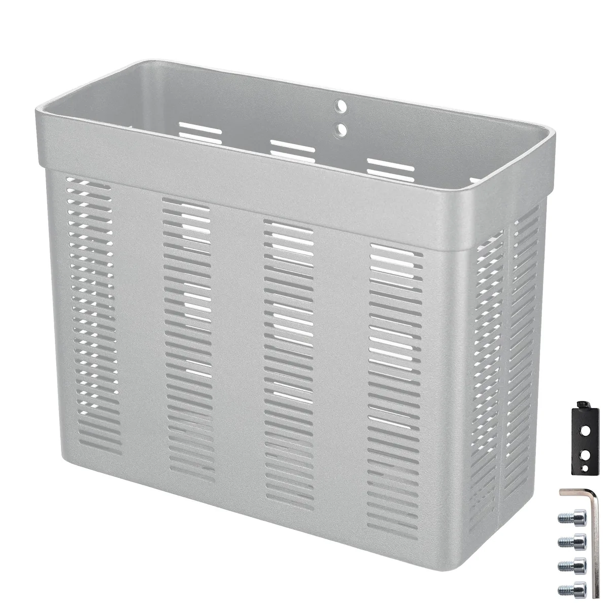 Yescom USA, Inc. Yescom USA, Inc. NexusX X-B Storage Basket Organizer Holder Silver 11" x 8 11/16" x 5 1/8 — product photo