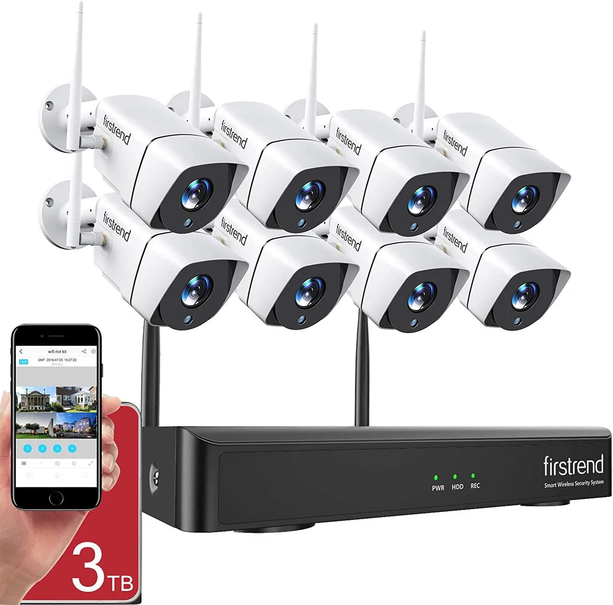 ENVEL ENVEL W883M3T-XM 8CH 1080P NVR 3TB HDD 8 Camera System — product photo
