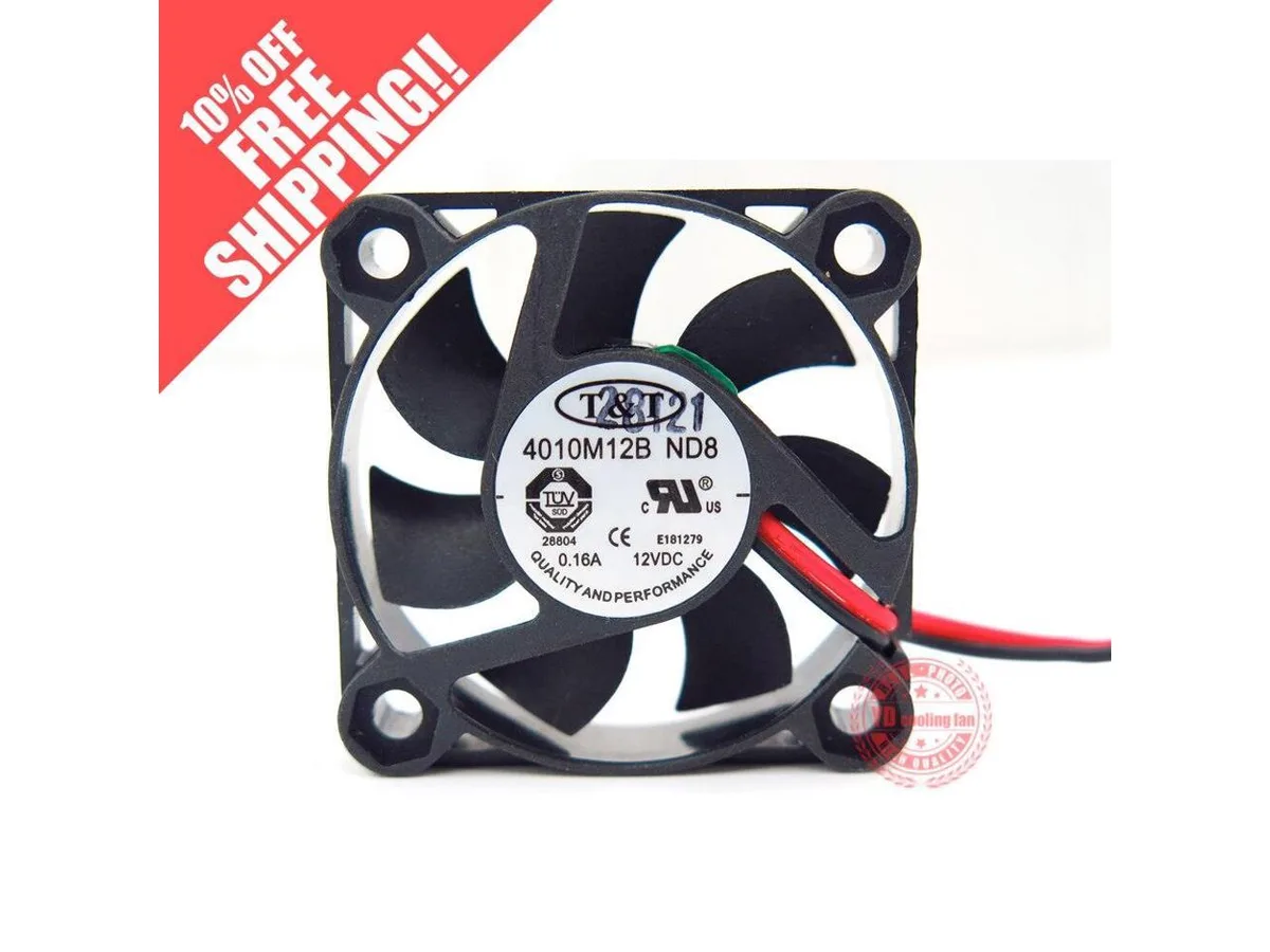 Small square 4010 case fan black plastic frame transparent blades
